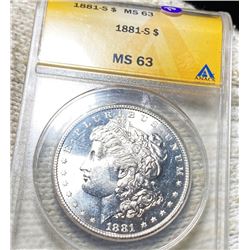 1881-S Morgan Silver Dollar ANACS - MS63