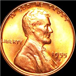 1955-S Lincoln Wheat Penny GEM BU
