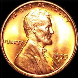 1955-S Lincoln Wheat Penny GEM BU