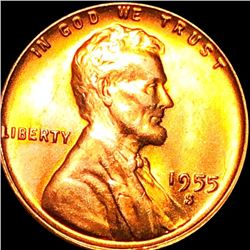1955-S Lincoln Wheat Penny GEM BU