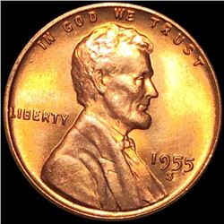 1955-S Lincoln Wheat Penny GEM BU