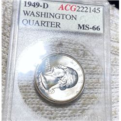 1949-D Washington Quarter ACG - MS66