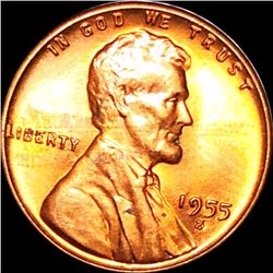 1955-S Lincoln Wheat Penny GEM BU