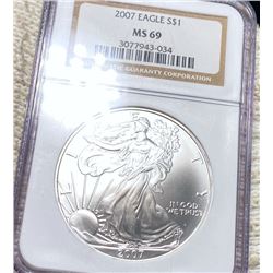 2007 Silver Eagle NGC - MS69