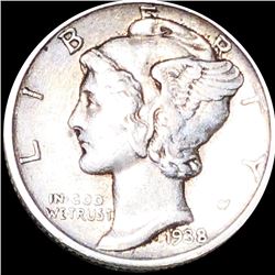1938-D Mercury Silver Dime CLOSELY UNCIRCULATED