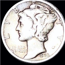 1935 Mercury Silver Dime ABOUT UNCIRCULATED
