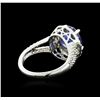 Image 3 : 14KT White Gold 4.19 ctw Tanzanite and Diamond Ring