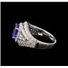 Image 3 : 14KT White Gold 1.50 ctw Tanzanite and Diamond Ring