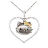 Image 1 : Sanrio 0.60 ctw Heart Shaped Hello Kitty Diamond Pendant with Chain  - 18KT Whit