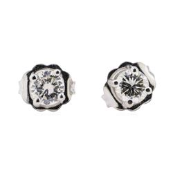 0.40 ctw Diamond Stud Earrings - 14KT White Gold