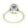 Image 7 : 14k White Gold 3.03 ctw Diamond and Cushion Cut Tanzanite Quality Modern Ring