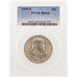 1949-S Franklin Half Dollar Coin PCGS MS64