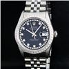 Image 1 : Rolex Mens Stainless Steel Black String Diamond 36MM Datejust Wristwatch
