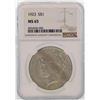Image 1 : 1923 $1 Peace Silver Dollar Coin NGC MS65
