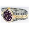 Image 4 : Rolex Mens 2 Tone 14K Maroon & Ruby Channel Set Diamond Datejust Wristwatch