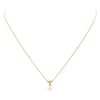 Image 1 : 0.03 ctw Diamond and Pearl Pendant with Chain - 14KT Yellow Gold