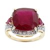 Image 2 : 7.54 tcw. Red Ruby & Diamond Ring 10k YG