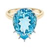 Image 1 : 7.04 ct. Natural Blue Topaz and Diamond Ring 10k