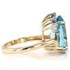Image 2 : 7.04 ct. Natural Blue Topaz and Diamond Ring 10k
