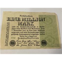 RARE 1923 EINE MILLION MARK Hyperinflation Note