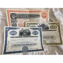 Lot of (3) RARE Collectible Stocks