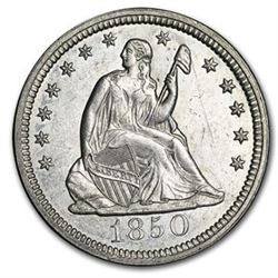 1850 Liberty Seated Quarter BU