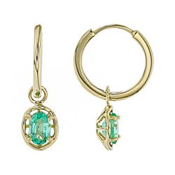 Ethiopian Emerald Earrings 10k YG