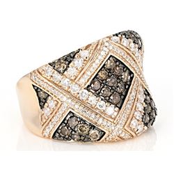 14k YG Champagne & White Diamond Ring