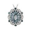 Image 1 : Platinum Color Spinel - Blue & White Dia. Pendant