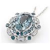 Image 2 : Platinum Color Spinel - Blue & White Dia. Pendant
