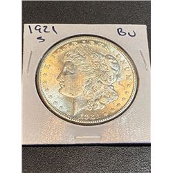 1921 S BU Morgan Silver Dollar