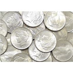 20 pcs. BU Grade 1922-3-4-5 - Peace Silver Dollars
