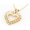 Image 2 : 1 ct. Diamond Heart Necklace in 14k YG w/chain