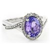 Image 1 : 2 ct. Natural Tanzanite and Diamond Ring 10k WG