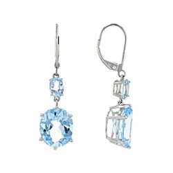 Fabulous 12.25 tcw. Blue Topaz Earrings 14k WG