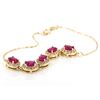 Image 1 : 3.65 tcw. Red BURMESE Ruby Bracelet  10k YG