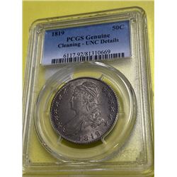 RARE 1819 Genuine Bust Half Dollar