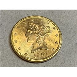 1901 AU Plus Grade $10 Gold Liberty