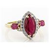 Image 1 : 3.28 tcw. Ruby and Diamond Ring in 10k YG