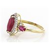 Image 2 : 3.28 tcw. Ruby and Diamond Ring in 10k YG