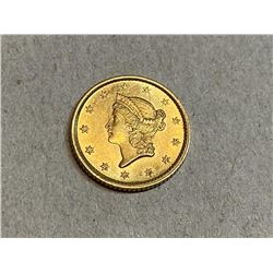 1854 TYPE 1 Gold $1 Liberty Head Coin