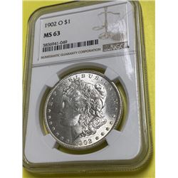 1902 o MS 63 NGC Morgan Silver Dollar