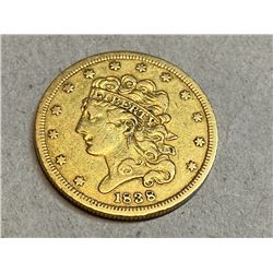 1838 Classic Head $5 Gold Coin