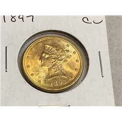 1897 $10 Gold Liberty AU/CU Grade