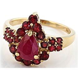 2.28 tcw Ruby and Diamond Ring 14k YG