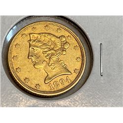 1894 $5 Gold Liberty Coin