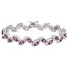 Image 1 : 7.75 tcw Grape Garnet and Diamond Bracelet 14k