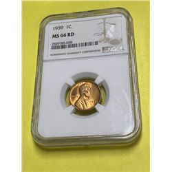 1936 MS 66 RD NGC Lincoln Wheat Cent