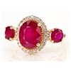 Image 1 : 4.29 tcw Ruby Ring in 10YG