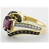 Image 2 : 1.45 tcw. Garnet and Champagne Diamond Ring 10k